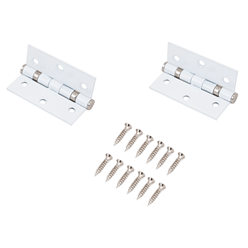 Петля дверная АЛЛЮР 20325 хром., бел.  76х64 к-т(2шт)