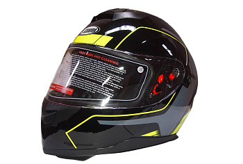 Шлем интеграл COBRA JK318, черный/зеленый(1), черный/красный(5),  с очками, размеры L