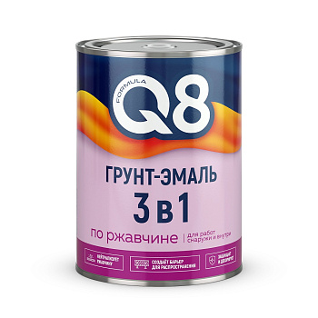 Грунт-эмаль 3в1 по ржавчине FORMULA Q8 ШОКОЛАДНАЯ 0,8 кг