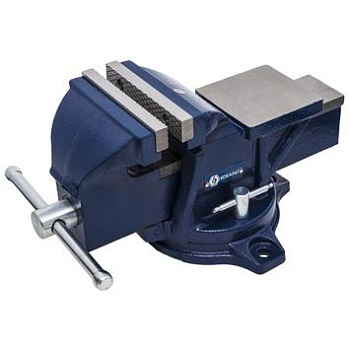 Тиски слесарные поворотные КОБАЛЬТ ширина губок 125мм, захват 130мм, 13кг, наковальня