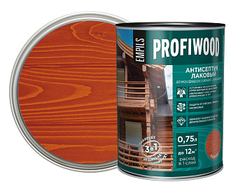 Антисептик лаковый PROFIWOOD атмосферостойкий алкидный рябина 2.6 л / 2,4 кг