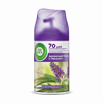 Аэрозоль Аirwick Freshmatic pure древесный пачули и эвкалипт 250мл