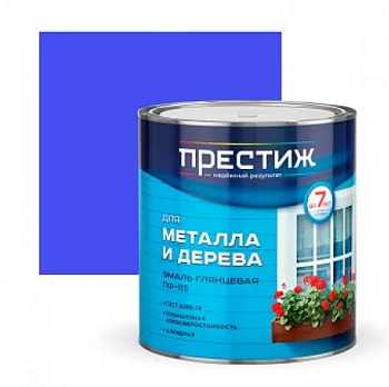 Эмаль глянцевая для металла и дерева ПРЕСТИЖ СТАНДАРТ ПФ-115 УЛЬТРАМАРИН 2,8 кг