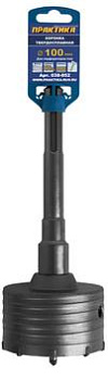 Коронка твердосплавная ПРАКТИКА SDS-Max ударная 100 мм (1шт.) клипса