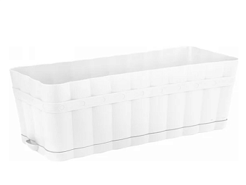 Ящик для цветов "Изюминка" 12л прямоугольный (белый) 