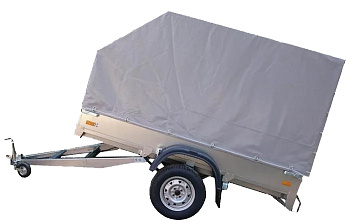 Прицеп ССТ-7132-06 У со скосом 2424х1370 дуги+тент 7132-06У опорное колесо+хомут опорных элементов