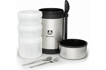 Термос вакуумный, бытовой, с 3-мя контейнерами тм "Арктика", 1500 мл Термос вакуумный, бытовой, с 3-мя контейнерами тм "Арктика", 1500 мл