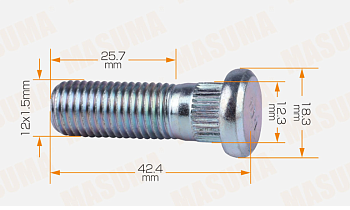 Шпилька 12x1.5мм [уп.20, цена за 1 шт.] MASUMA