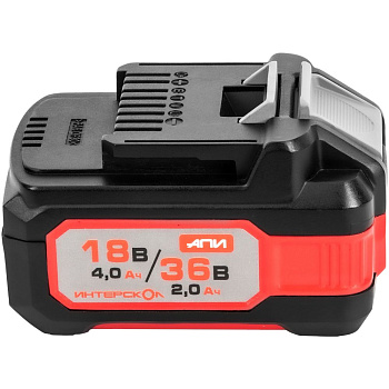Блок аккум. ИНТЕРСКОЛ АПИ-4(2)/18(36)И 4,0Ач, 18В/2,0Ач 36В, Li-ion с мнд.