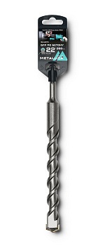 Бур по бетону SDS-plus METALLICA Optima 22 х260/200 мм, напайка с центром, 2 спирали