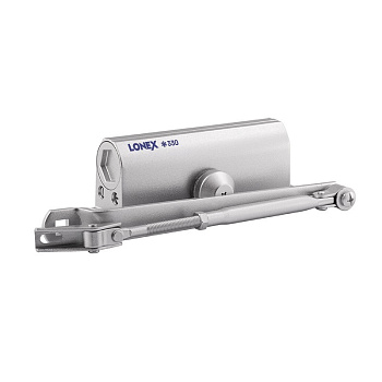 Доводчик дверной LONEX 330 (от 50 до 120 кг) (серебро) морозостойкий