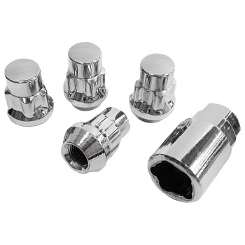 Комплект гаек секретных 406145 H1 M12x1,5 хром ,откр.корпус с выступом 5 лучей 1кл? 8 лучей Комплект гаек секретных 406145 H1 M12x1,5 хром ,откр.корпус с выступом 5 лучей 1кл? 8 лучей