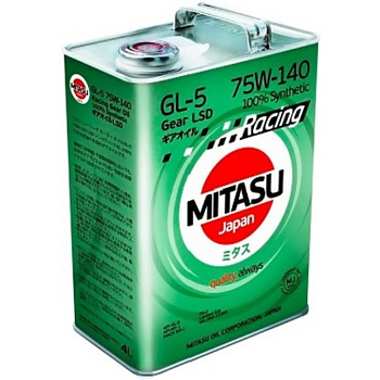 Масло трансмиссионное MITASU RACING GEAR OIL GL-5 75W-140 LSD  4л  синтетическое  Япония
