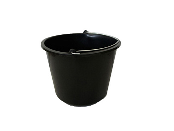 Ведро п/эт 20л черное (строительное круглое)