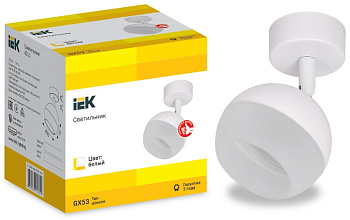 Светильник 4011 GX53 настенно-потолочный бел. IEK LT-USB0-4011-GX53-1-K01