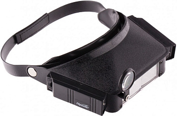 Лупа с дополнительными линзами, с подсветкой, для закрепления на голове// Sparta