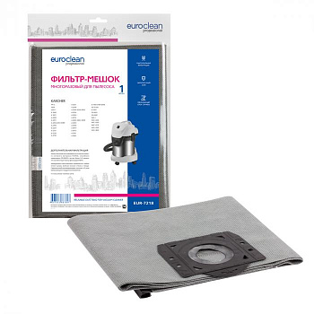 Фильтр-мешок многоразовый с пластиковым зажимом для пылесоса KARCHER WD 3, синтетический, EUROCLEAN