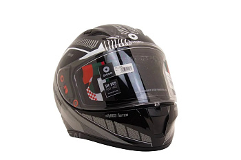 Шлем интеграл SHIRO SH-805 FORZA, цвет BLACK/GREY, размер XXL
