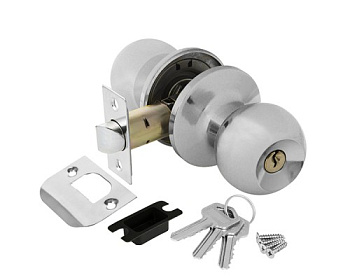 Ручка защелка DK682 CP-ET (6082 CP-E) (кл./фик.) хром (39527) (AJAX)