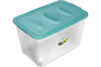 Ящик универсальный "Астело" 600х400х360мм на колесиках оливковый