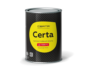 Эмаль CERTA-HS термостойкая антикоррозийная до 1200град. чер.сатин (0,8кг) Эмаль CERTA-HS термостойкая антикоррозийная до 1200град. чер.сатин (0,8кг)