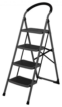 Стремянка 9904 Жираф-2, 4 прорезиненные ступени, сталь, WIPRO