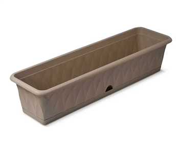 Ящик для растений "Сиена" 81см с поддоном серый