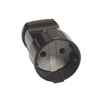 Розетка кабельная 2П б/з с з/ш 10А 250B черная TDM
