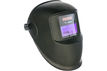 Маска сварщика КОРУНД "черная" без коробки (ф-р АСФ 4/9-13 с внеш.рег., FoxWeld)