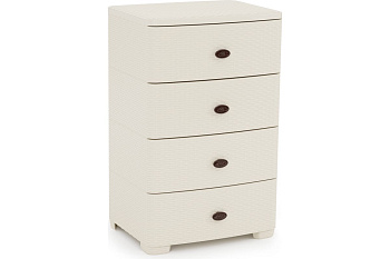 Комод "Плетенка" 4-х секцион. широкий (сл.кость)