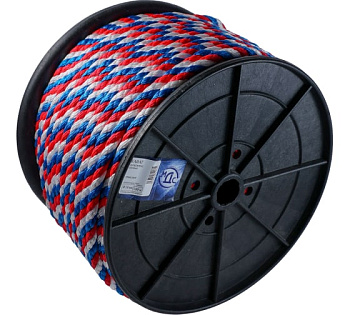 Канат мультитекс крученый 10мм. Триколор (100м) (цена за метр)