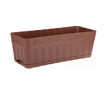 Ящик для цветов "Изюминка" 12л прямоугольный (коричневый) 