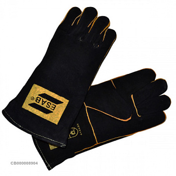 Краги спилковые пятипалые, с подкладом флис для MIG/MAG и MMA сварки Heavy Duty Black ESAB Краги спилковые пятипалые, с подкладом флис для MIG/MAG и MMA сварки Heavy Duty Black ESAB