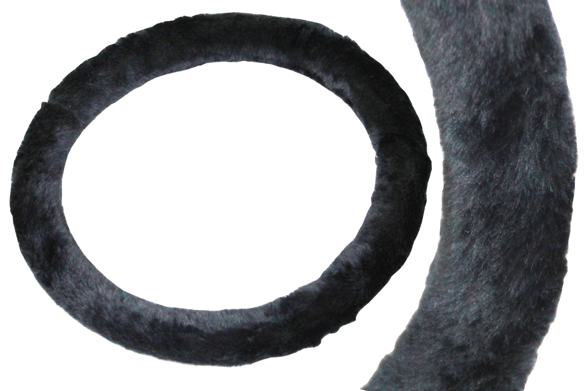 Оплетка руля черная меховая натуральная