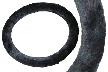 Оплетка руля черная меховая натуральная