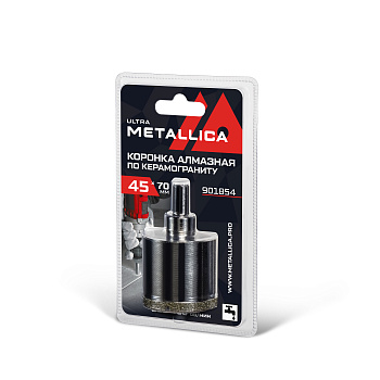 Коронка алмазная METALLICA Ultra  45х70 мм, #46, с сверлом, по керамограниту, плитке