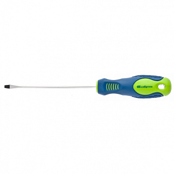 Отвертка, SL3,0х100мм, CrV, 2-х компонентная рукоятка Сибртех
