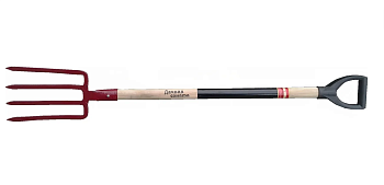 Вилы 4-х рогие копальные "Дачная Соната" с деревянным шлифованным черенком и V-ручкой 040136
