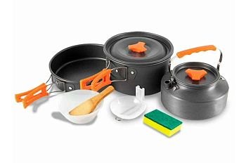 Набор посуды турист. 12пр: кастрюля 2.9л d19.3х12см/чайник 1.5л/сковорода 1.25л d19.8х5.3см/миска 4ш