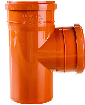 Тройник 87 град. 110/110 наруж., рыжий