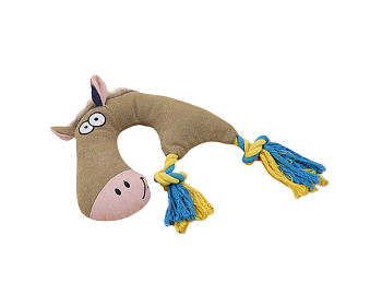 Игрушка WOGY д/собак Осел 28х22см с канатами, ринговая ткань, микс