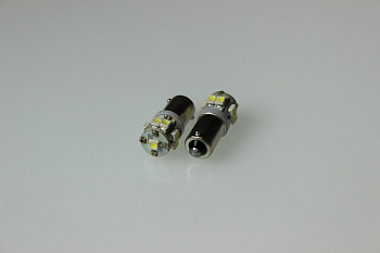 Лампа диод 24V T8-03 9 SMD (size 3528) T4W BA9s White Nord Yada