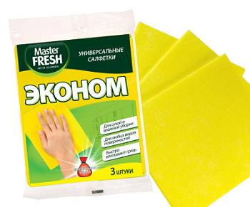 Салфетки универсальные Master FRESH ЭКОНОМ для уборки 3 шт
