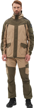 Костюм летний Горка-Люкс ткань Nylon Cotton Рип-Стоп цвет Хаки/Песок (Размер: 56-58, Рост: 182-188)