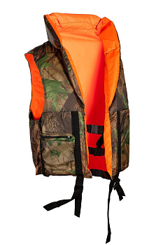 Жилет спасательный Двусторонний ПР цвет Оранжевый/Лес р. 44-48/60 кг HUNTSMAN Жилет спасательный Двусторонний ПР цвет Оранжевый/Лес р. 44-48/60 кг HUNTSMAN