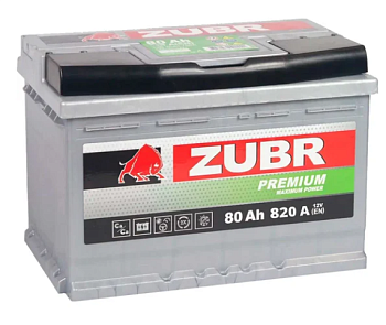 Аккумулятор ZUBR Premium 6ст-80 R+ (обр.) о/п