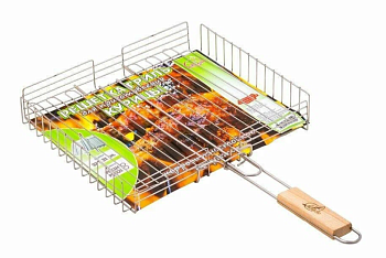 Решетка гриль для курицы большая  нерж.  370*315 РГК1 глубокая Решетка гриль для курицы большая  нерж.  370*315 РГК1 глубокая