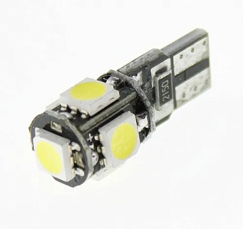 Лампа светодиодная Lumen Alfa T10-5050-5 Canbus (W5W, W2.1x9.5d, A12-5-2) штучно