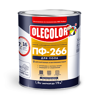 Эмаль алкидная ПФ-266 Olecolor, красно-коричневая, 20кг Эмаль алкидная ПФ-266 Olecolor, красно-коричневая, 20кг
