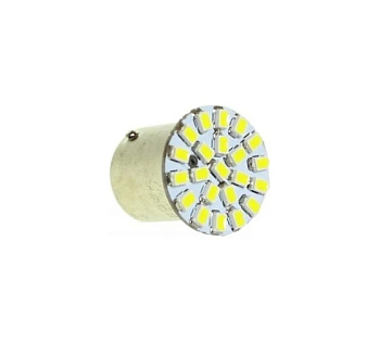 Светодиод 24V G18.5 22SMD(size 3020) R10W BA15s белый 2.4W 66lm TM NORD YADA																								